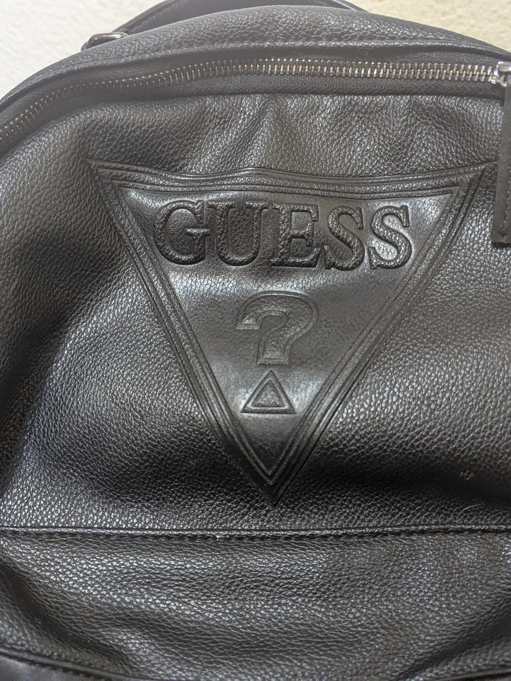 GUESS Black Leather Backpack